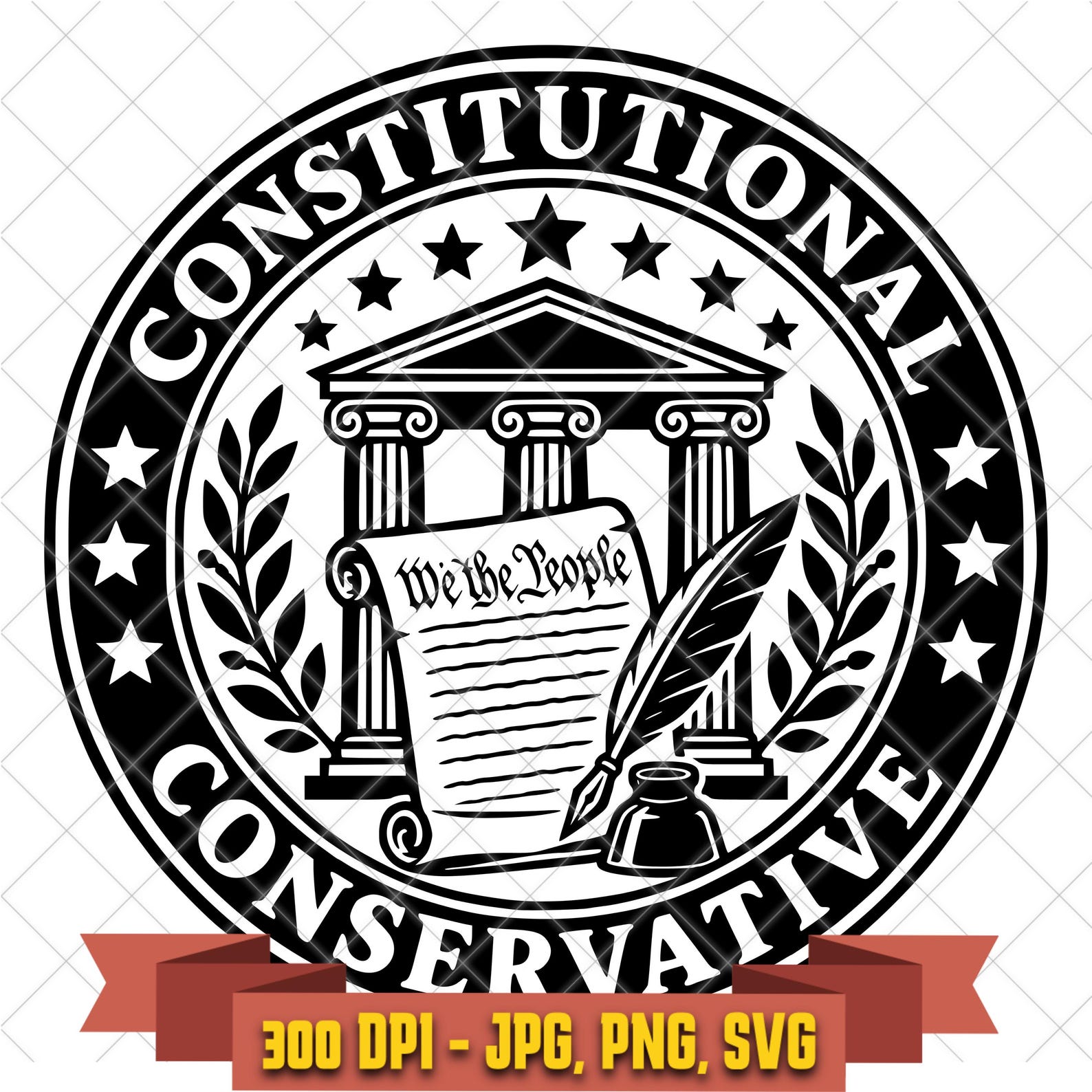 Constitutional Conservative SVG, Republican Political Cut File in the Politics collection by KleanKutChaos.