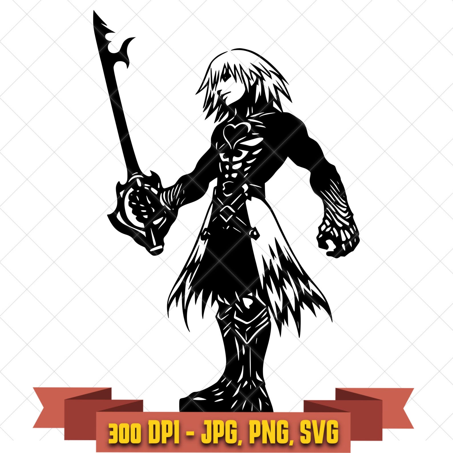 Dark Fantasy Warrior SVG, Anime Shadow Key Blade Cut File in the Anime collection by KleanKutChaos.