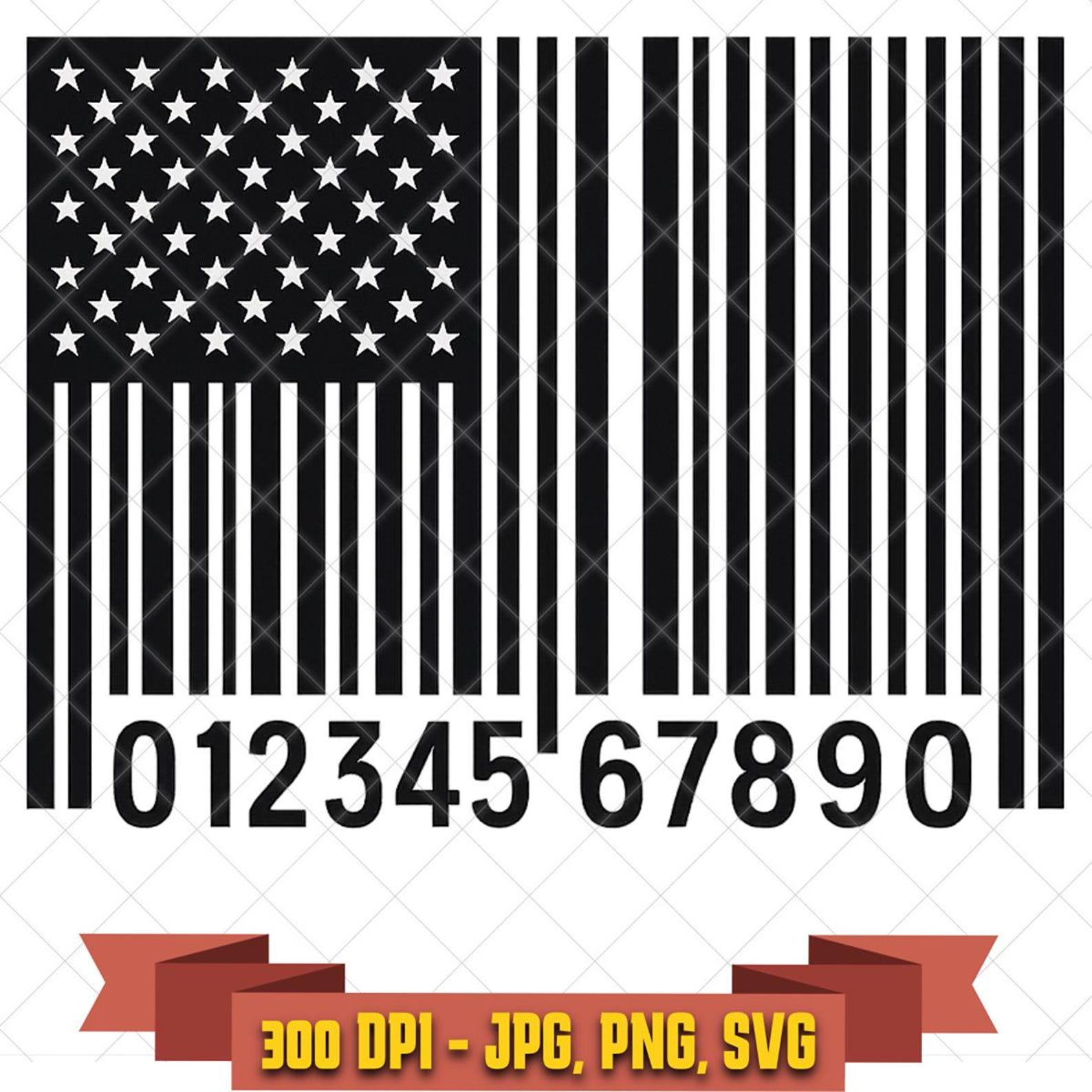 Barcode American Flag SVG | Usa Barcode Flag PNG JPG | 300 dpi Cut File for Cricut & Silhouette | Patriotic Vinyl Decal Design in the Patriotic collection by KleanKutChaos.