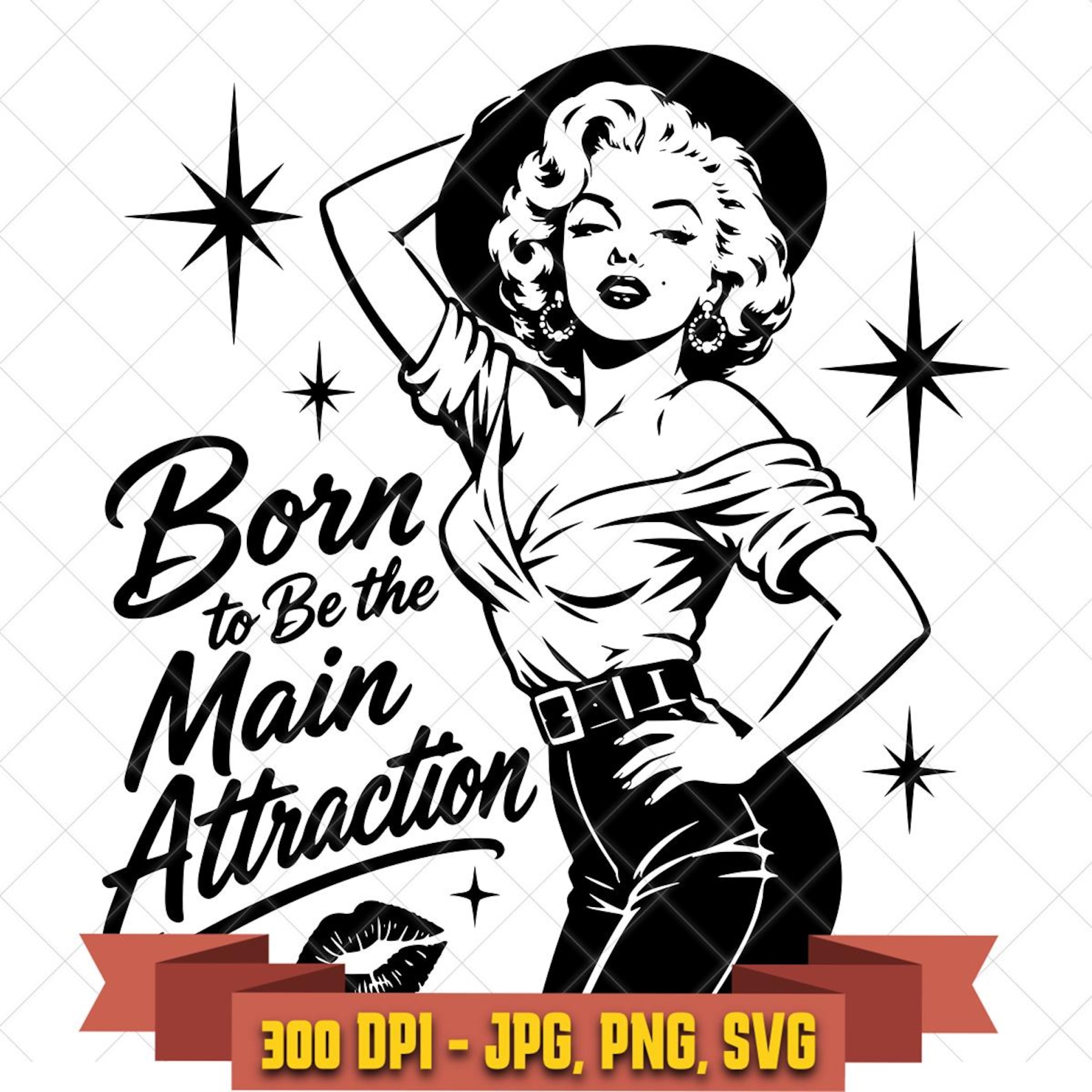 Marilyn Monroe Portrait SVG | Vintage Glam Hollywood Silhouette Cut File in the Marilyn Monroe collection by KleanKutChaos.