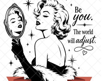 Vintage Hollywood Glamour Portrait SVG, Retro Woman Silhouette Cut File