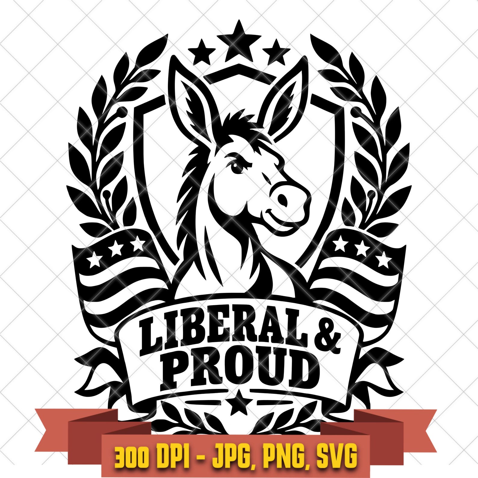 Liberal and Proud SVG, Democrat Donkey Political Cut File in the Politics collection by KleanKutChaos.