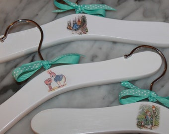 Peter Rabbit baby hangers make a unique shower gift for the Beatrix Potter mom-to be!