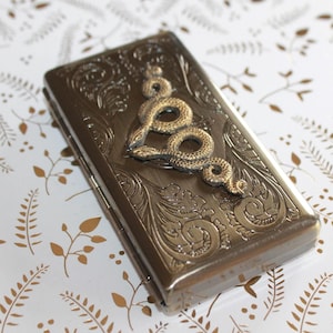 Victorian Style Cigarette Case, Golf Tee Case, Business Card Case - 1929, 1941, 1953, 1965, 1977, 1989, 2001, 2013, 2025 Year of the Snake image 1