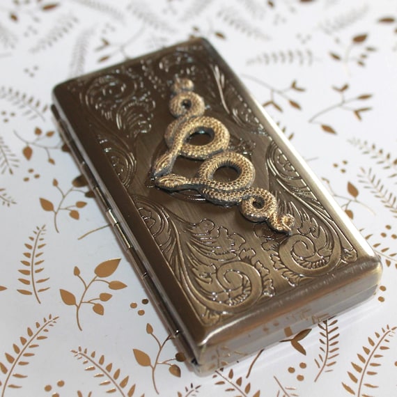 Victorian Style Cigarette Case, Golf Tee Case, Business Card Case - 1929, 1941, 1953, 1965, 1977, 1989, 2001, 2013, 2025 Year of the Snake