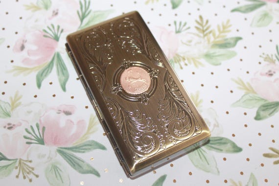 Aries Zodiac Cigarette Case – Victorian Style Wallet, Business Card Holder – Fire Sign Astrology Gift Fire-Sign Gift - March gift