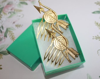 Bow and Arrow Hair Combs – Perfect for Pi Phi Members, Bridal, or Everyday Whimsy – Stylish Hair Accessories to Follow Your Arrow!