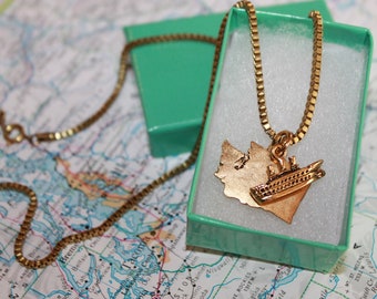 Washington State and Ferry charm necklace for the ultimate Washington and Ferry fan!