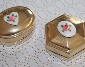 Vintage Guilloche Brass Trinket Box–Pill Box, Jewelry Box, Perfect for Sorority Gifts, Flower Girls, or Confirmation Gifts–Choose Your Style