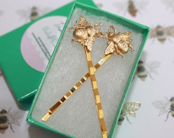 Bee bobby pins are all the buzz - bee lover, bee gift, bee clips, bee jewelry, beehive gift