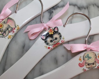 Baby girl animal hangers make adorable baby shower gifts for the Mom-to-be.  These receive rave reviews!