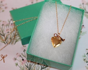Kleine gepersonaliseerde medaillonketting met kristallen druppel – aanpasbare herinnering voor kleintjes, bloemenmeisjes en speciale gelegenheden