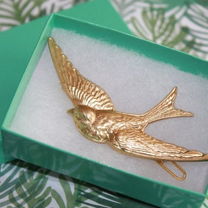 Swallow French Barrette - Bridal Hair Barrette | Bridesmaid Hair Clip | Boho Hair Style | Woodland Hair Clip | Bird Hair clip | Swallow Clip