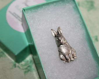 Petite Woodland Rabbit brooch/pin adds a bit of whimsy to any outfit!