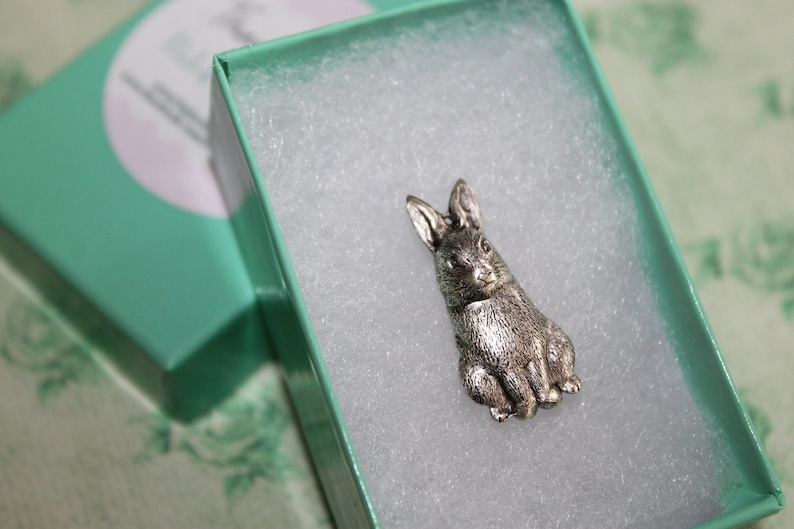 Petite Woodland Bunny Brooch Pin adds a bit of whimsy to any outfit!