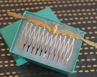 Batty for Bats!  Brass Bat Comb – Dark Glamour for the Bat Crazy Fashionista