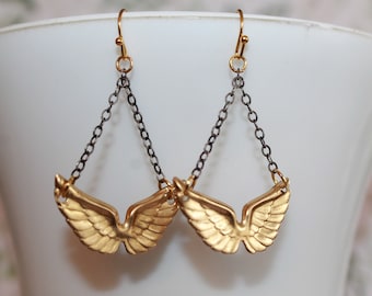 Winged Phoenix earrings - a symbol of rebirth, the sun, time, metempsychosis, consecration, resurrection, life in the heavenly Paradise.