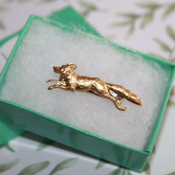 Petite teeny Woodland Fox French barrette, add whimsy to your hair!