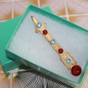 Follow Your Arrow French Barrette, Rhinestone Arrow Hair Clip, Gold Arrow Barrette, Art Deco Hair Accessory, Wedding Hair Accessory