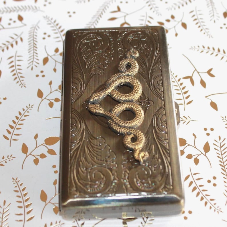 Victorian Style Cigarette Case, Golf Tee Case, Business Card Case - 1929, 1941, 1953, 1965, 1977, 1989, 2001, 2013, 2025 Year of the Snake image 4
