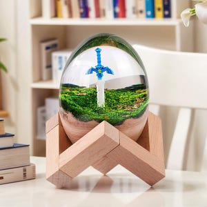 TOTK Master Sword Resin Egg, Handmade Epoxy Artisan Artwork, Desktop Decor, Home Ornament, Gift for Game Fans, Birthday Gift, TLoZ / BOTW