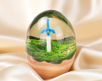 Zelda Master Sword Resin Egg: Handmade Legend of Zelda Decor