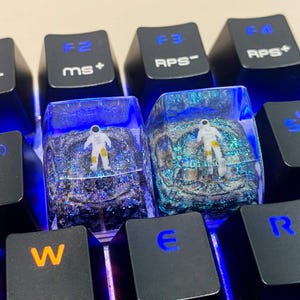 Custom Galaxy Keycap, Interstellar Astronaut Resin Keycap, Artisan Starry Keycap, Cherry MX Keyboard Keycap, Esc Keycap, Gift For Game Lover