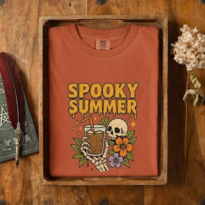 Comfort Colors® Halloween Summer Shirt, Floral Ghost Shirt, Summerween, Comfort Colors Halloween Tshirts, Spooky Season,