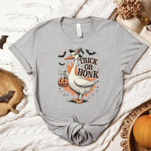 Halloween Goose Shirt, Silly Goose Sweatshirt, Halloween Shirt, Honk or Treat Tee, Funny Halloween Shirt, Spooky Vibes Shirt