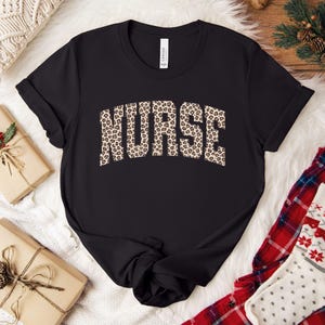 Leopard Nurse Shirt, Nurse T-Shirt, RN Shirt, Nursing School Shirt, Registered Nurse Shirt, Nurse Gift