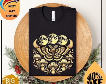 Grunge Fairycore Clothing Fairycore Clothes Cottagecore Sweater Mushroom Shirt Luna Moth Butterfly Tshirt Witchy Shirt Cottagecore Clothing