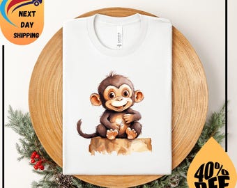 Baby Monkey Punch Shirt, Animal Lover Gift, Cute Monkey T-Shirt, Team Punch,Wildlife Shirt,Cozy Graphic Tee