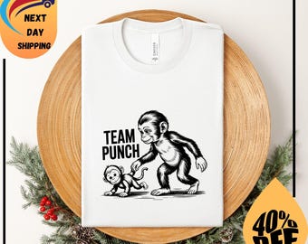 Baby Monkey Punch Shirt, Animal Lover Gift, Cute Monkey T-Shirt, Team Punch,Wildlife Shirt,Cozy Graphic Tee