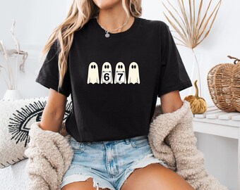 6 7 Meme Shirt, Funny Skeleton Hands Tee, Halloween Couples Shirt, Trendy Shirt, Six Seven T-shirt, 67 Couples Tee