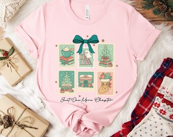 Christmas Reading Shirt, Cozy Holiday Book Lover Tee, Reader Christmas Gift, Bookish Christmas T Shirt, Cute Winter Reading Tee