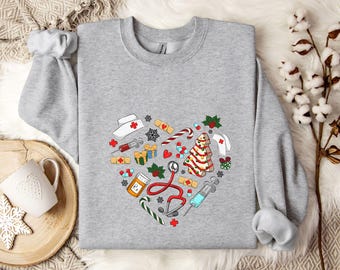 Christmas Nurse Sweatshirt, Christmas Nursing Sweater, Nurse Life Christmas Shirt, School Nurse Christmas, Stethoscope Christmas Nurse Crew