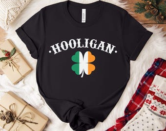 Hooligan Shirt, St Patricks Day, Funny Irish TShirt, Ireland T Shirt, Retro Graphic Tee, Saint Patricks Day, St Paddys, Vintage Distressed