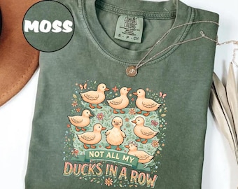 Comfort Colors® Ducks Not in A Row Shirt, Funny Vintage Retro Animal Shirt, Homesteading Mama Duck Graphic Tee, Cottagecore Gift for Mom