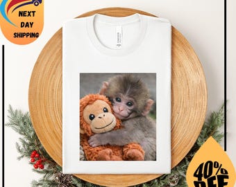 Baby Monkey Punch Shirt, Animal Lover Gift, Cute Monkey T-Shirt, Team Punch,Wildlife Shirt,Cozy Graphic Tee