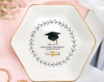 Custom Ceramic Graduation Ring Dish: Personalized Keepsake Gift