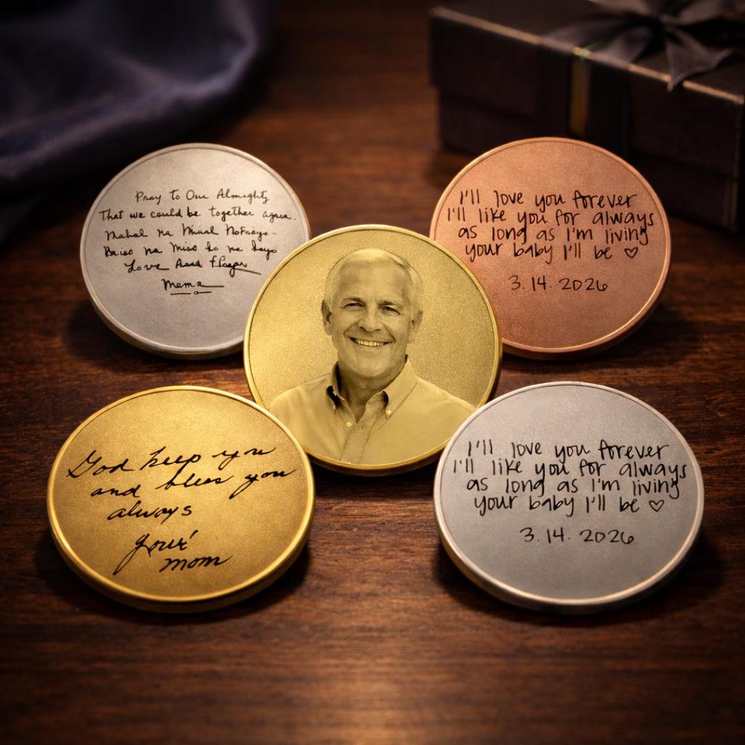 Actual Handwriting Memorial Coin, Custom Signature Coin, Personalized ...