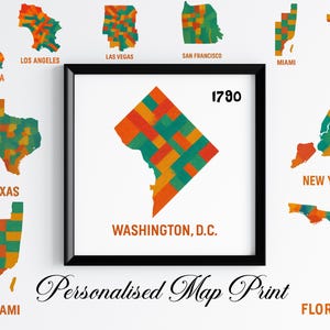 Personalized Location Map Art Print: Custom City, State, Country (Digital Download)