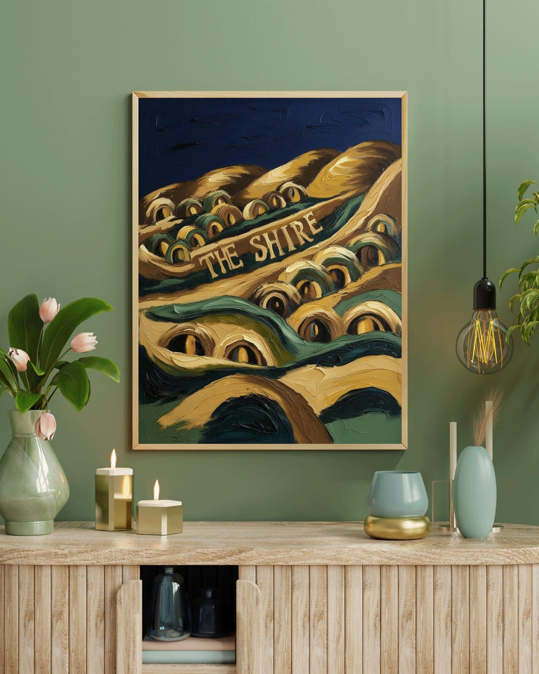 The Shire | LOTR Inspired Painting | Digital Print | Lord of the Rings ...