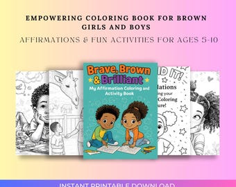 Kleur- en activiteitenboek met affirmaties voor zwarte kinderen pdf — zelfrespect versterkend / Afro-Amerikaanse kinderen van 5-10 jaar afdrukbaar