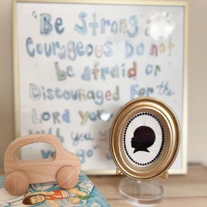 Custom Embroidered Silhouette Image | Personalized Child Keepsake | Baby gift | Mother&#39;s Day Gift | Heirloom