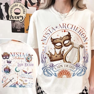 Nesta Archeron Lady Death Comfort Colors Shirt, Nesta Archeron Merch, Acotar Merch, a Court of Silver Flames Gift, Cauldron Blessed Shirt