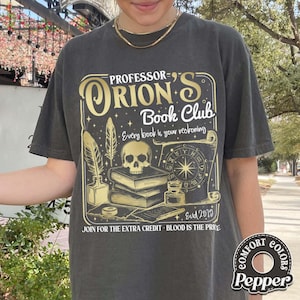Professor Orion&#39;s Book Club Comfort Colors Shirt, Zodiac Academy Shirt, ZA Merch, Lance Orion, Bookworm Gift, Darius Acrux Shirt