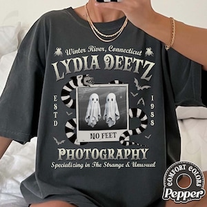 Lydia Deetz Photography Comfort Colors Shirt, Strange and Unusual Shirt, Goth Halloween Shirt, Unique Horror Shirt for Fans