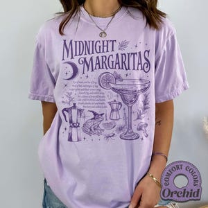 Midnight Margaritas Comfort Colors Shirt, Tequila Shirt, Witchy Tee, Margarita Halloween Shirt, Gifts for Halloween Bookish, Practical Magic