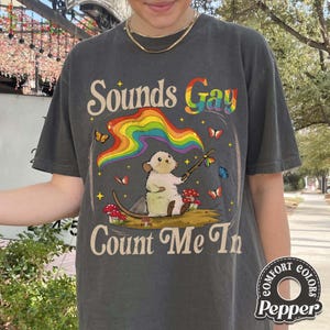 Sounds Gay Count Me In Rat LGBT Comfort Colors Shirt, Cute Pride Rat Shirt, Gift for LGBTQ+ Community, Pride Month Shirt, LGBT Shirt